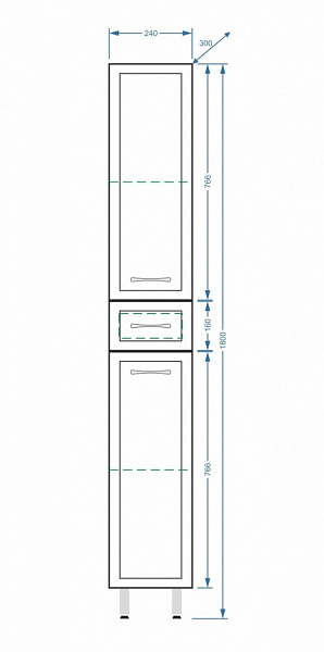 Шкаф-пенал напольный Stella "Концепт 24" белый