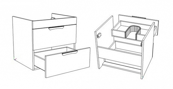 Тумба с раковиной подвесной COROZO "Алиот 120" белая