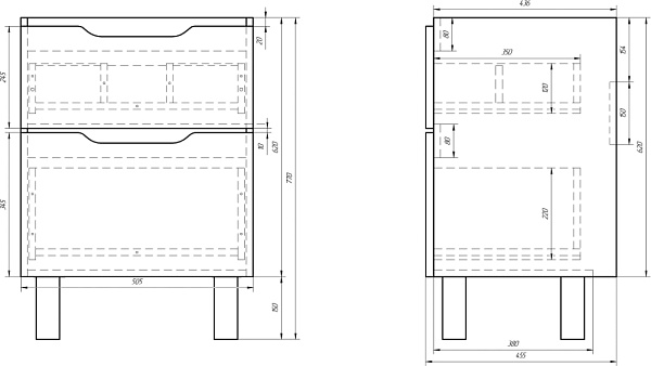 Тумба с раковиной подвесная Dreja "Q 55"