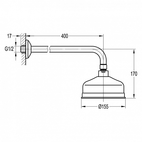 Кронштейн душевой с верхним душем Swedbe Terracotta 2558