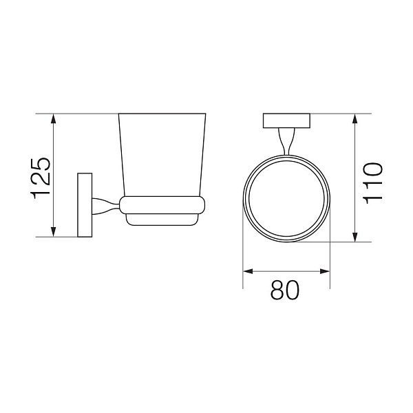 VR.BNR-7840.CR Стакан настенный