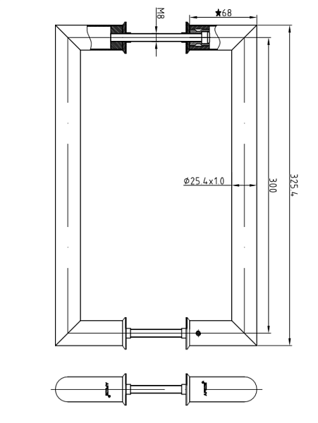 Ручка скоба Apecs HC-0926-25/300-INOX