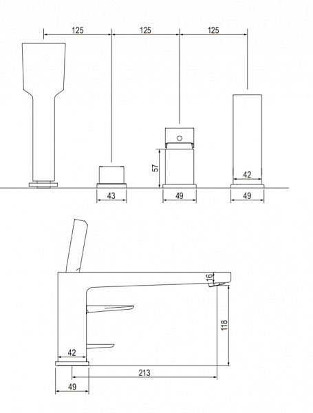 Смеситель для ванны Omnires Siena SN7332CR хром