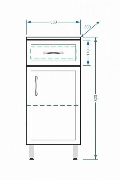 Тумба напольная Stella "Концепт 36" белая с б\к
