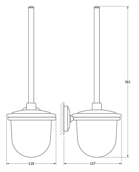 Держатель с туалетным ершиком и крышкой FBS Standard STA 057