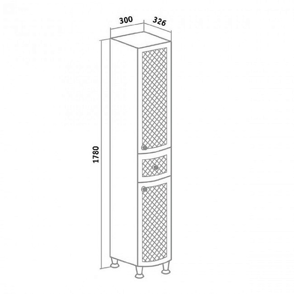 Шкаф-пенал Runo "Милано 30" R