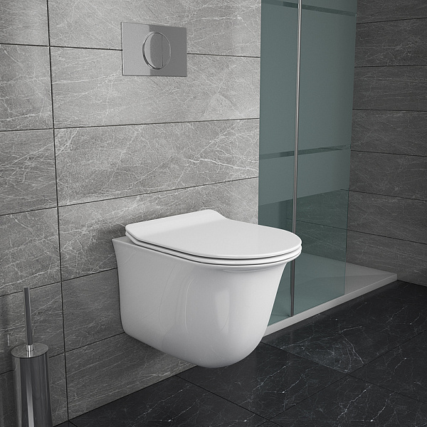 Унитаз подвесной безободковый OWL Eter Cirkel-H с сиденьем DP микролифт