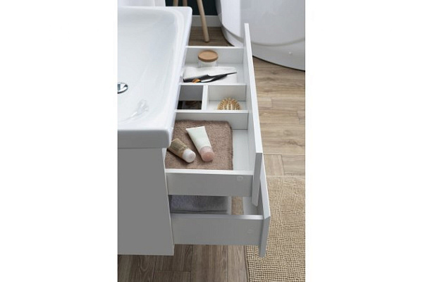 Тумба с раковиной Aquanet Беркли 80 белый/дуб рошелье