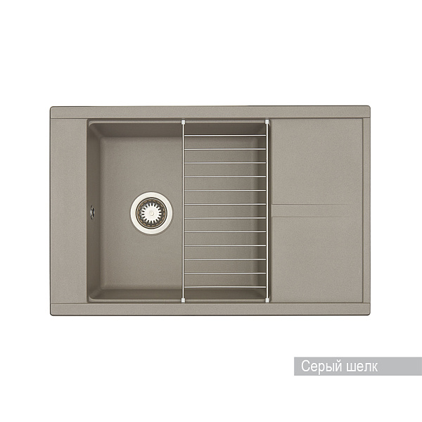 Кухонная мойка Aquaton Делия 78 1A715132DE250 серый шелк