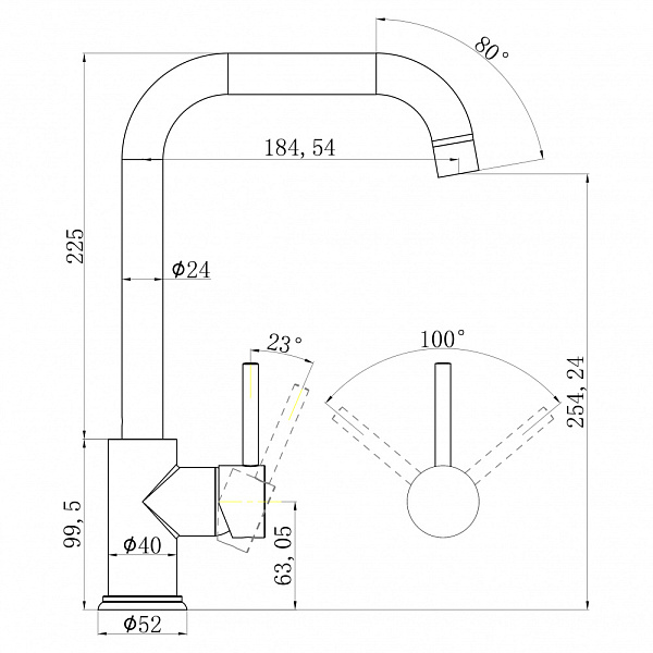Смеситель для кухни Swedbe Selene 7140