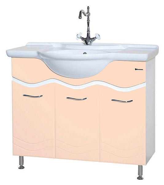 Тумба с раковиной Bellezza "Мари 105" белая/бежевая