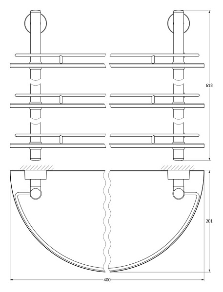 Полка 3-х ярусная FBS Nostalgy NOS 082