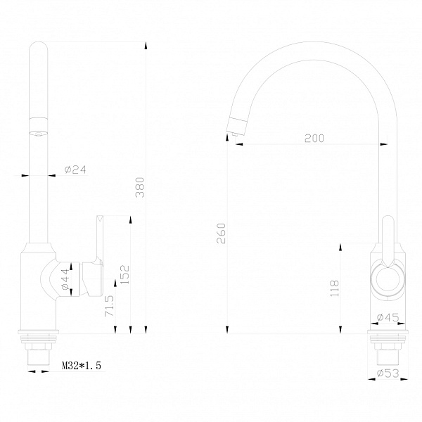 Смеситель для кухни с каналом для подключения фильтра Swedbe Selene Plus 8041