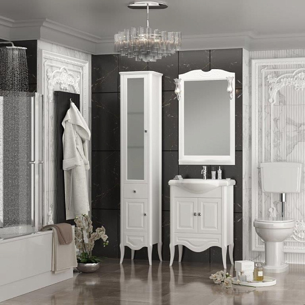 Шкаф-пенал Opadiris Брунелла 38 белый матовый