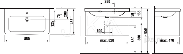 Раковина подвесная Jika Cubito 85