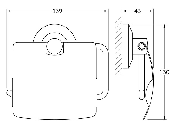 Держатель туалетной бумаги с крышкой FBS Standard STA 055