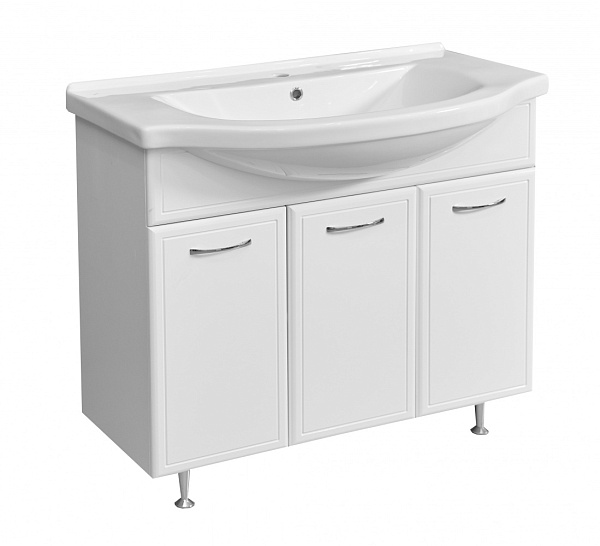 Тумба с раковиной напольная Stella "Концепт 90" белая с б\к