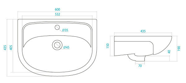 Раковина подвесная Santek Эллада 60