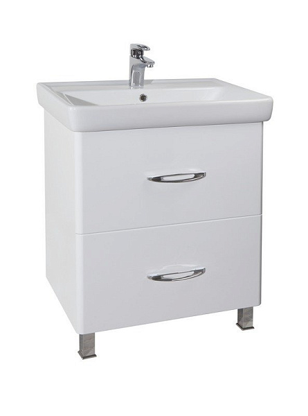 Тумба с раковиной напольная Bellezza "Джела 60" белая (2 ящика)