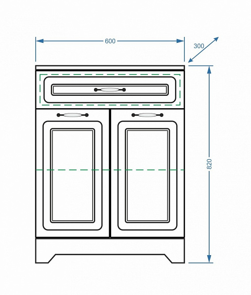 Тумба напольная Stella "Кармела 60" ольха белая