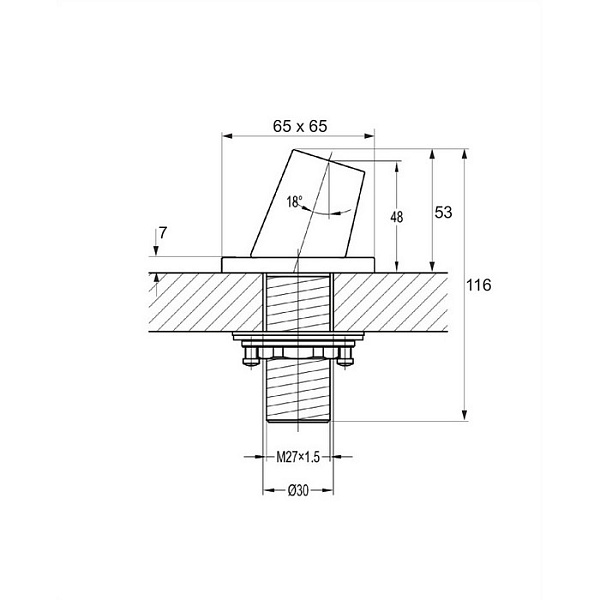 Переходник-держатель душевой лейки для ванны Omnires H13CR хром