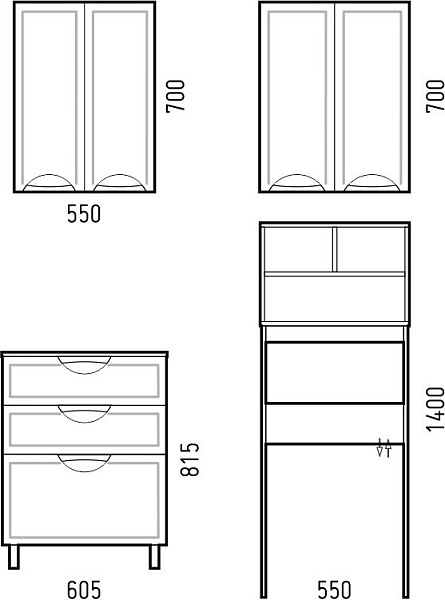 Настенный шкаф COROZO "Монро 55"