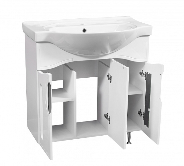 Тумба с раковиной напольная Stella "Сильва 80" белая
