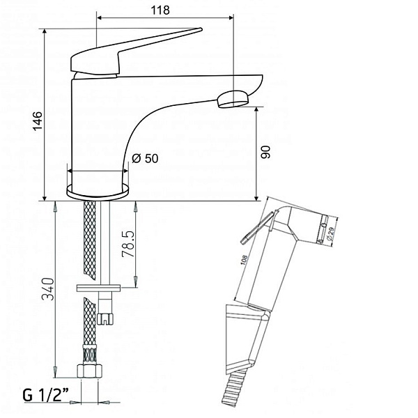 Смеситель для раковины Paini Laguna LACR205/574