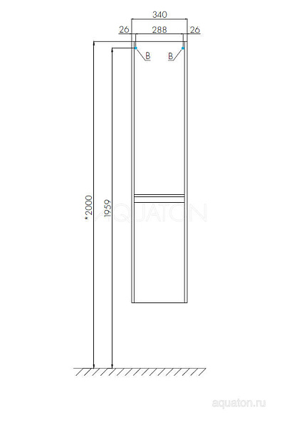 Шкаф-пенал подвесной Aquaton "Лондри" белый