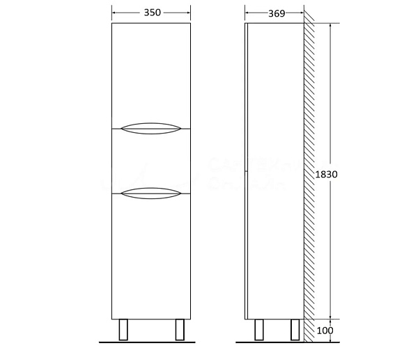 Шкаф-пенал подвесной Vod-Ok Adel 35 L