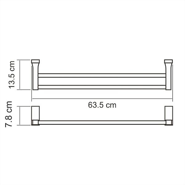 Полотенцедержатель двойной WasserKraft Lopau K-6040