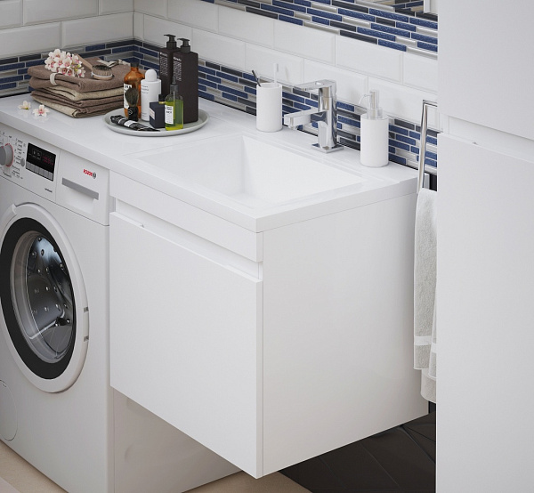 Тумба с раковиной подвесной COROZO "Альтаир 120" белый