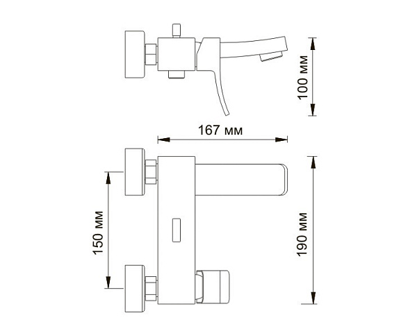 Смеситель для ванны с душем WasserKraft Exter 1601