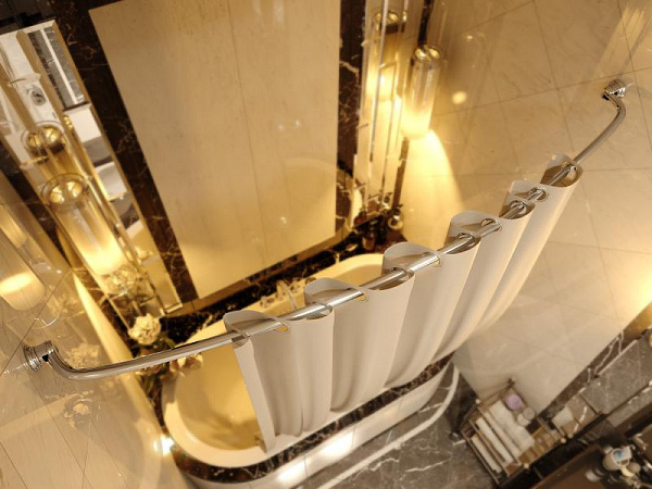 Карниз для ванной комнаты дуговой Elghansa Monterno CR-3-Chrome