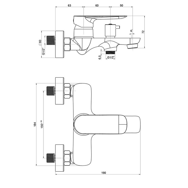 Комплект смесителей для ванны 3в1 Paini PAINI Garda 76CRSET3