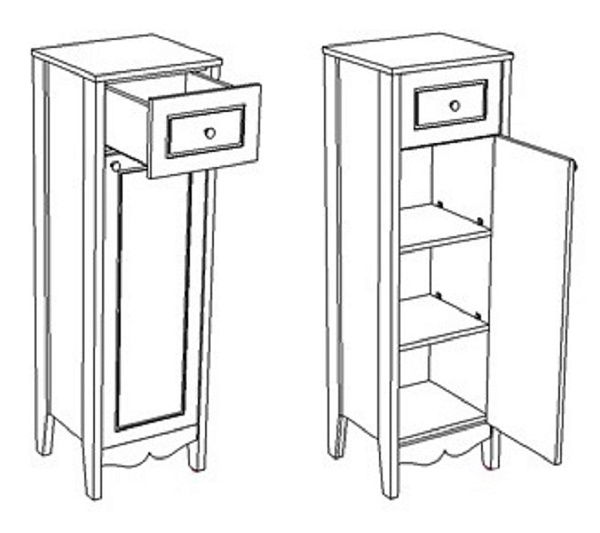 Шкаф-пенал напольный COROZO "Блюз 39" белый