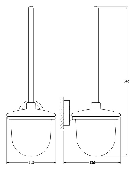 Держатель с туалетным ершиком и крышкой FBS Ellea ELL 057