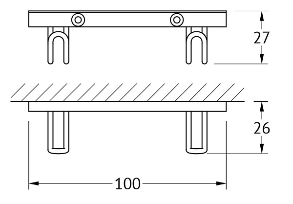 Планка с 2-мя крючками FBS Ryna RYN 033