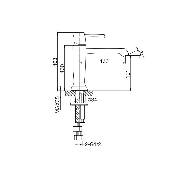 Смеситель для раковины Caprigo Diamante 50-020-crm