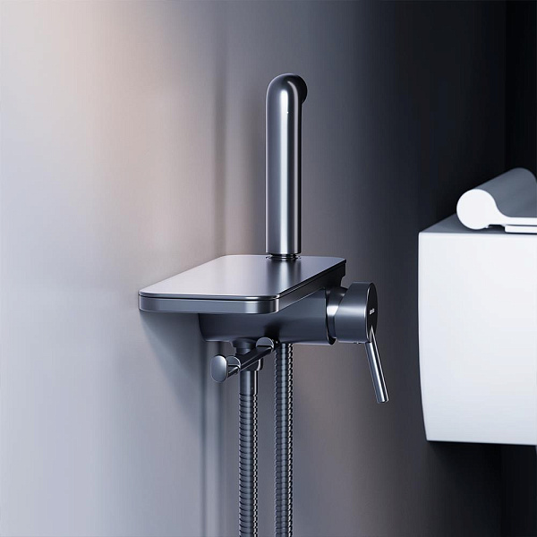 Гигиенический душ со смесителем и полкой Damixa Jupiter 773500301 черный