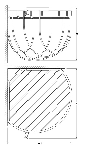 Полка-решетка с крючками и держателем мочалок угловая FBS Ryna RYN 034