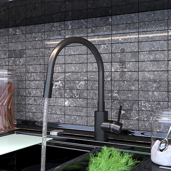 Смеситель Elghansa 56F4016-Black для кухни однорычажный с гибким изливом