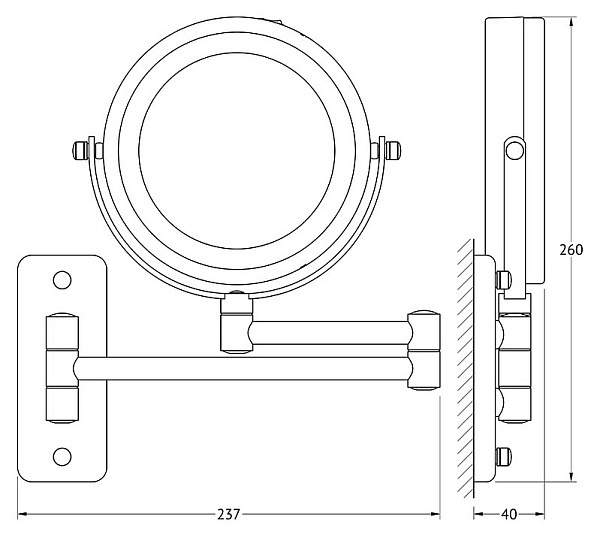 Зеркало косметическое Defesto Pro DEF 102