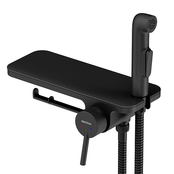 Гигиенический душ со смесителем и полкой Damixa Jupiter 773500301 черный