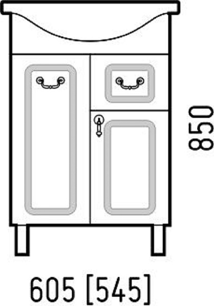 Тумба с раковиной COROZO "Элегия Ретро 60 Z1"