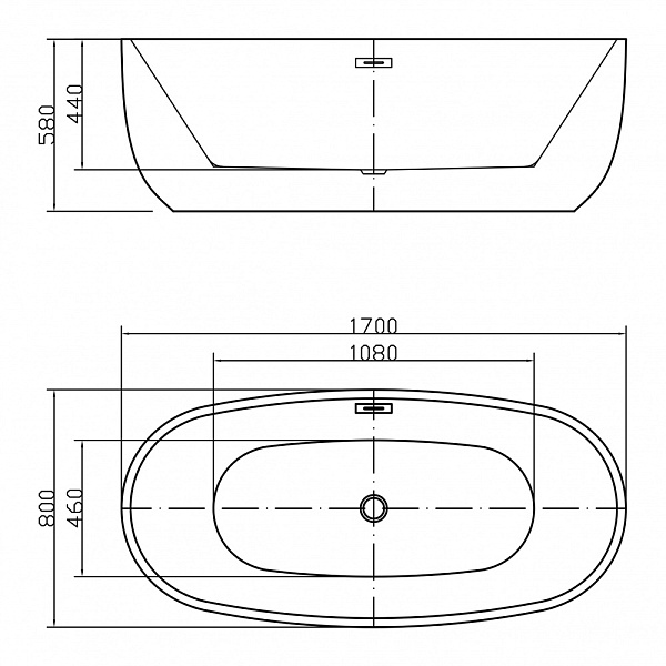 Акриловая ванна отдельностоящая Swedbe Vita 8815