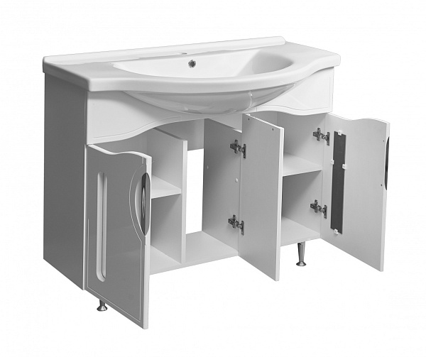 Тумба с раковиной напольная Stella "Сильва 100" белая