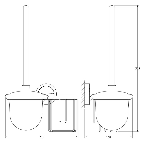 Держатель освежителя воздуха с туалетным ершиком с крышкой FBS Ellea ELL 059