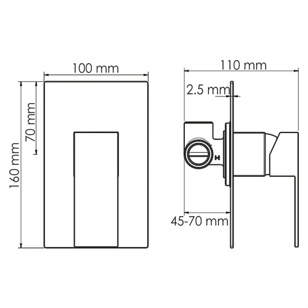 Смеситель скрытого монтажа для ванны и душа WasserKraft Abens 2051