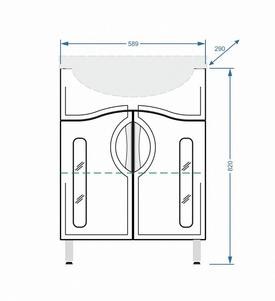 Тумба с раковиной напольная Stella "Сильва 60" белая